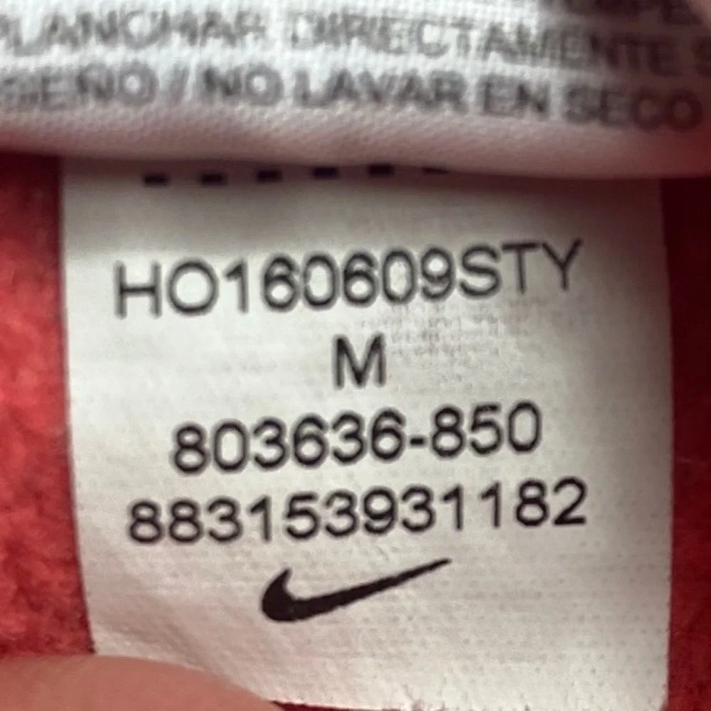Nike Sportswear Gym Vintage Hoodie Coral Red Cowl Neck Pullover 803636-850 M